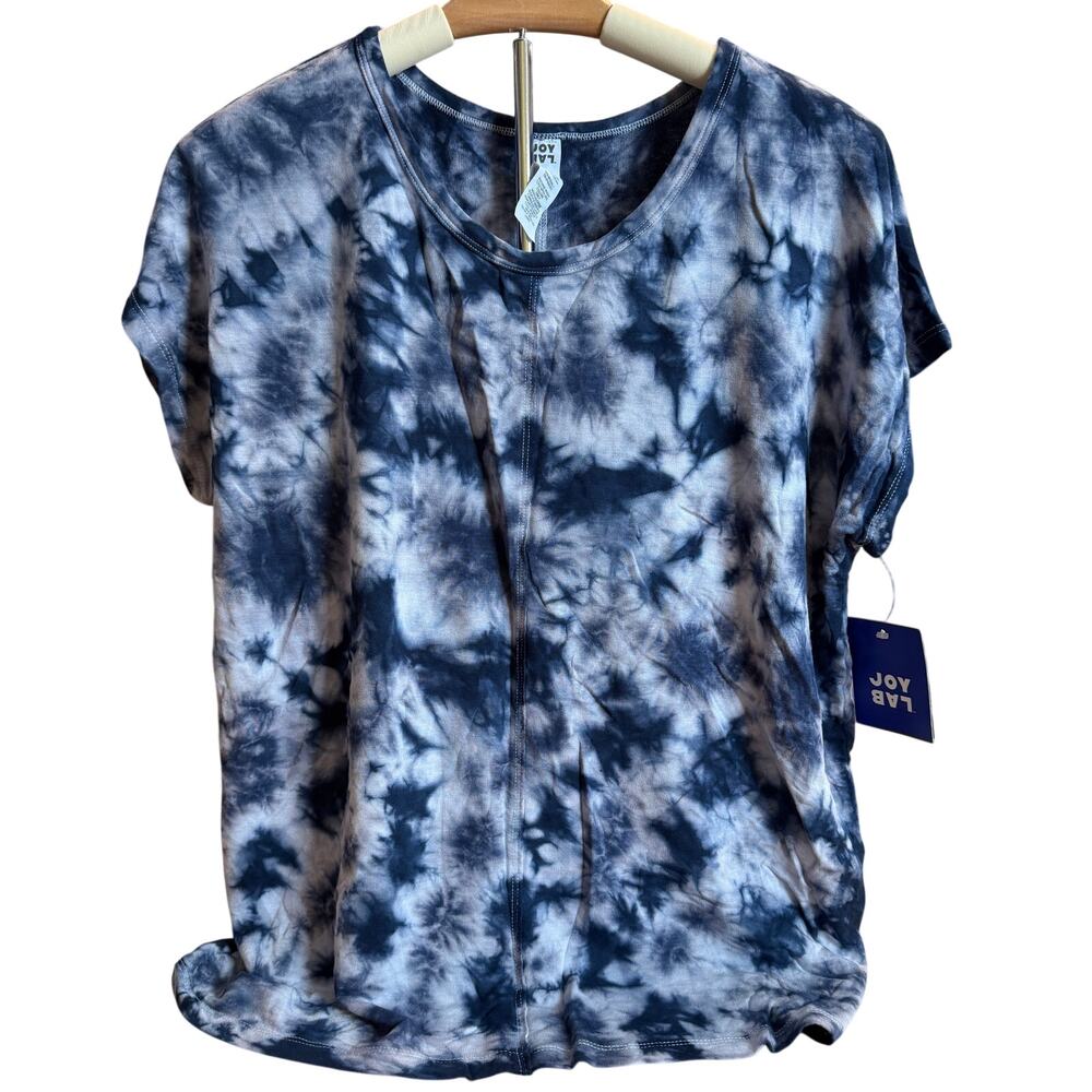 JoyLab Women's Blue Tie-Dye Short Sleeve Modal T-Shirt - Size Medium - NWT
